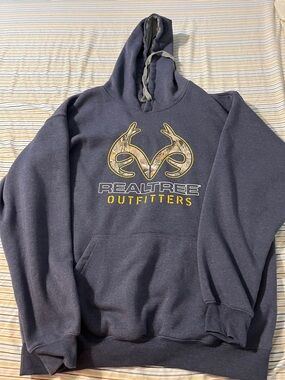 Realtree Navy Hoodie with White Logo
